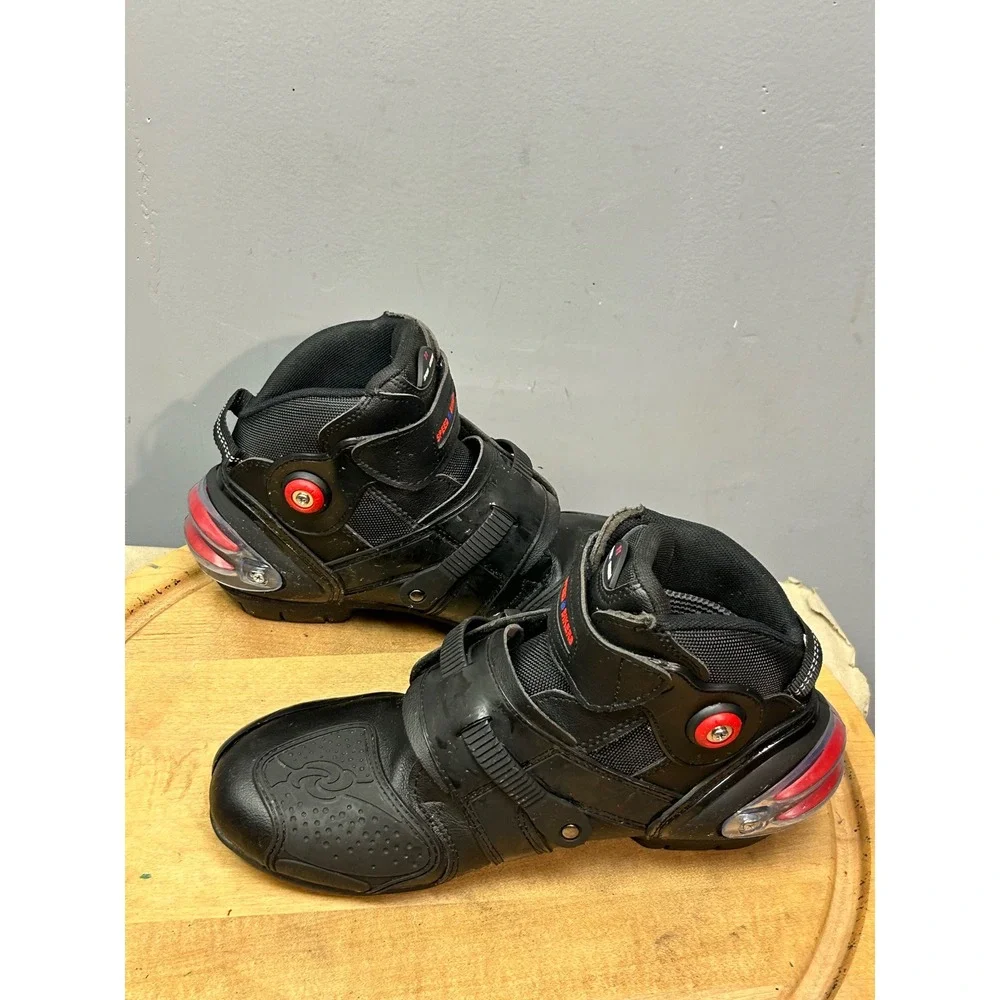 Riding Tribe Motorcycle Boots Mens 45 Black Speed Bikers A09003 Sport Racing